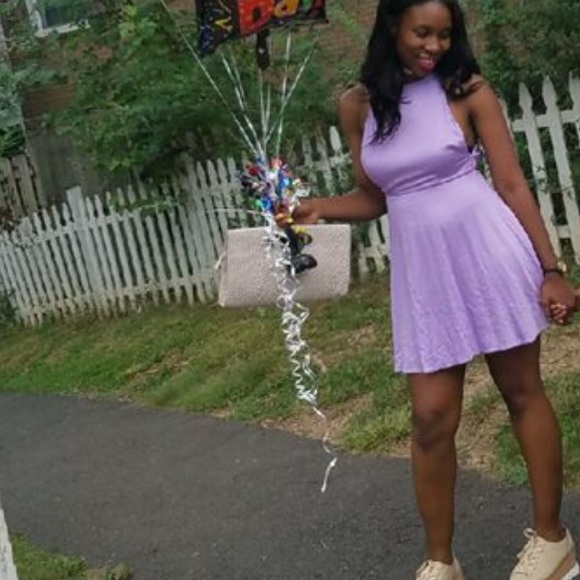 Silence and noise lavender backless skater dress - Picture 6 of 6